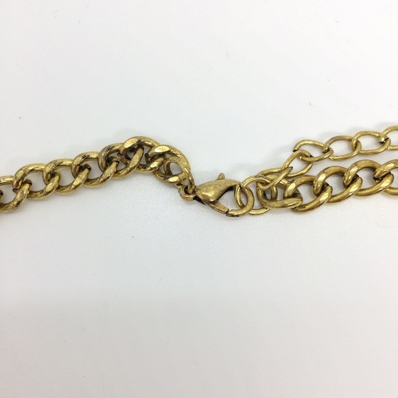 RHINESTONE GOLD TONE CRYSTALS STATEMENT NECKLACE FLOWER FLORAL COLLAR BLING - Picture 14 of 16